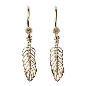 Christina Forgyldt sølv Feathers Smukke ørehængere,  model 670-G03 køb det billigst hos Guldsmykket.dk her